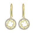 925 Silver Clover Fancy Earrings 9Ct Gold Earrings